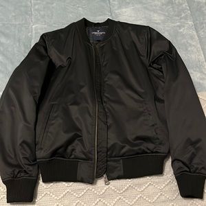 American Eagle Black Statin Bomber Jacket